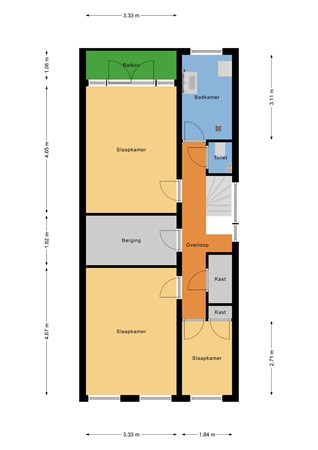 Floorplan - Burgemeester Meineszplein 32b, 3022 XC Rotterdam